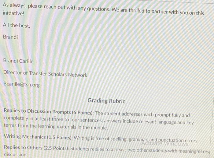 Directions The email below is written from an