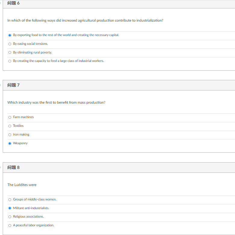 6 In which of the following ways did increased