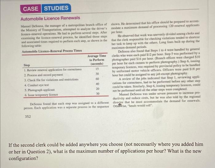 CASE STUDIES per hour Automobile Licence Renewals