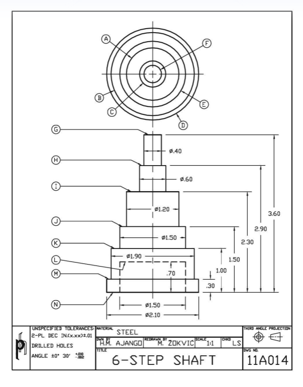(N) UNSPECIFIED TOLERANCES: MATERIAL 2-PL DEC IN.