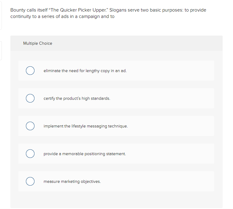 A comprehensive layout Multiple Choice O presents