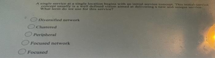 A single service single location begins with an