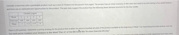 please provide as excel solution. Consider a