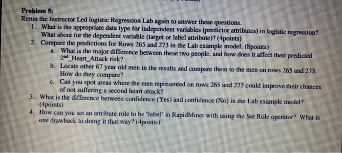 Problem 5: Rerun the Instructor Led logistic