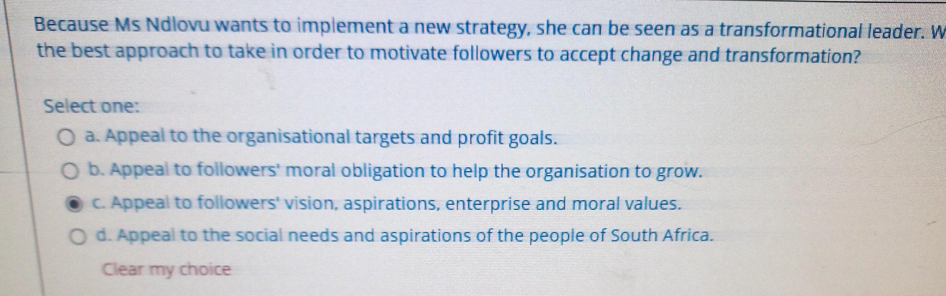 Because Ms Ndlovu wants to implement a new