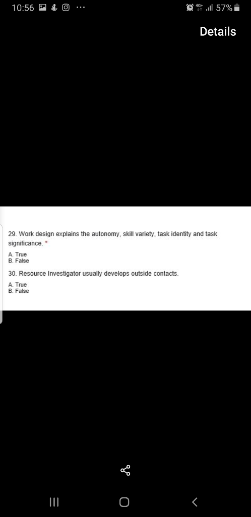 10:56 P&O 46+ .ill 57% Details 29. Work design