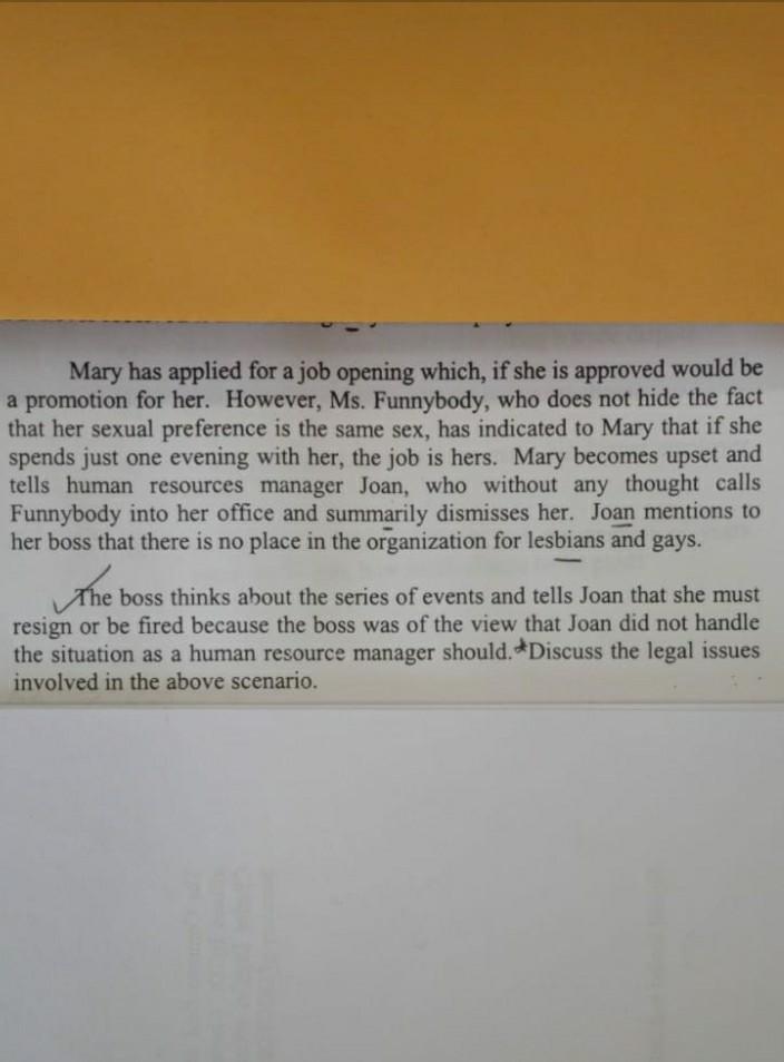 Mary has applied for a job opening which, if she