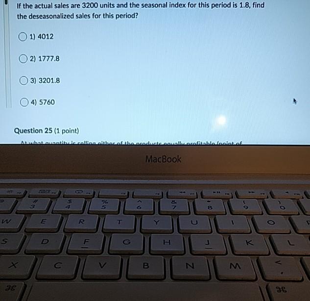 If the actual sales are 3200 units and the