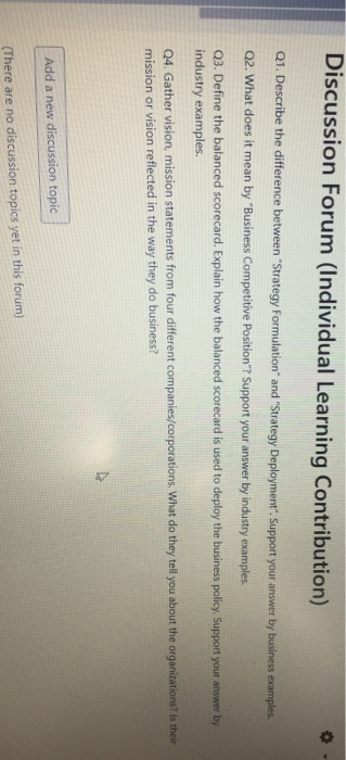 Discussion Forum (Individual Learning