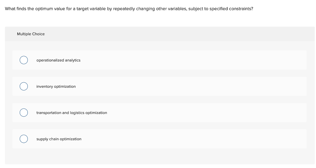 What finds the optimum value for a target