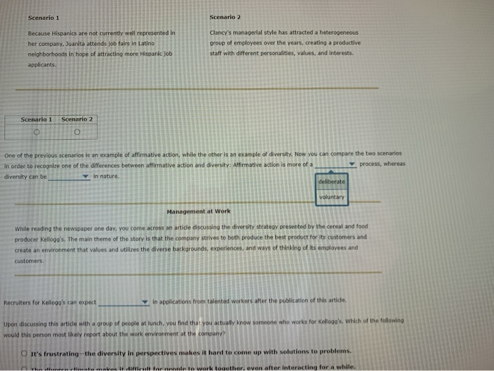 Scenario 1 Scenario 2 Because Hispanics are not