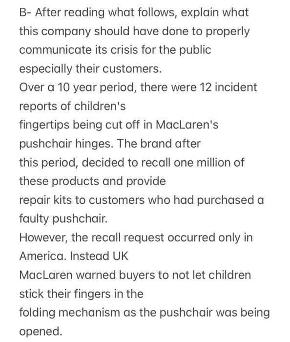 B- After reading what follows, explain what this