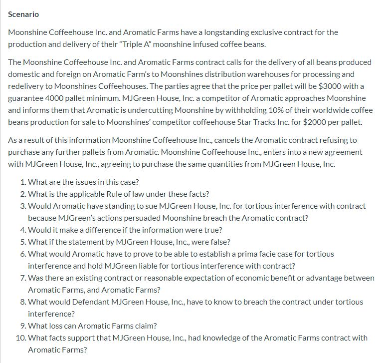 QUESTIONS 4-8 PLEASE. Tortious Interference is an