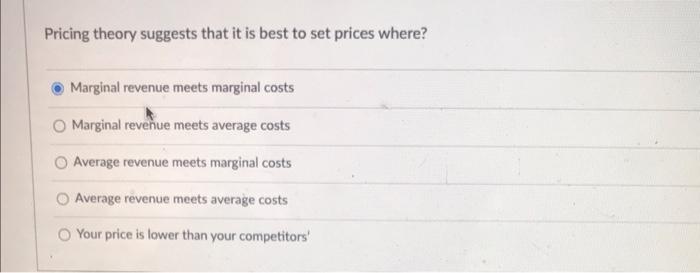 Pricing theory suggests that it is best to set