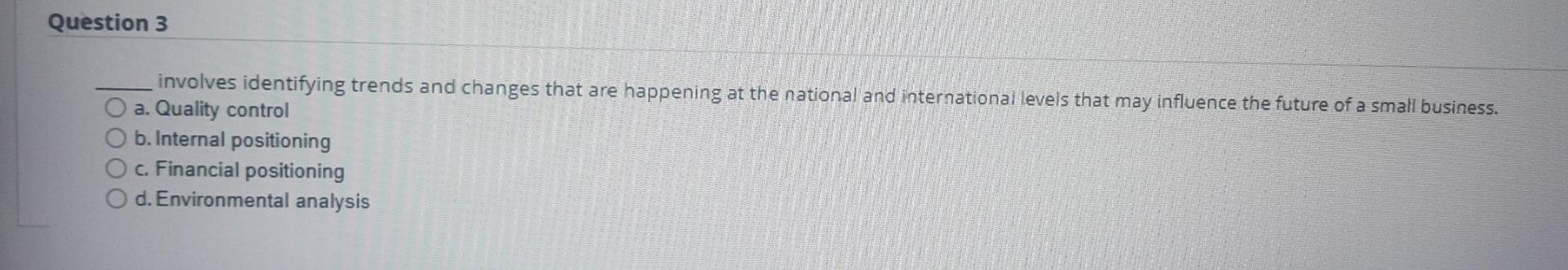 Question 3 involves identifying trends and