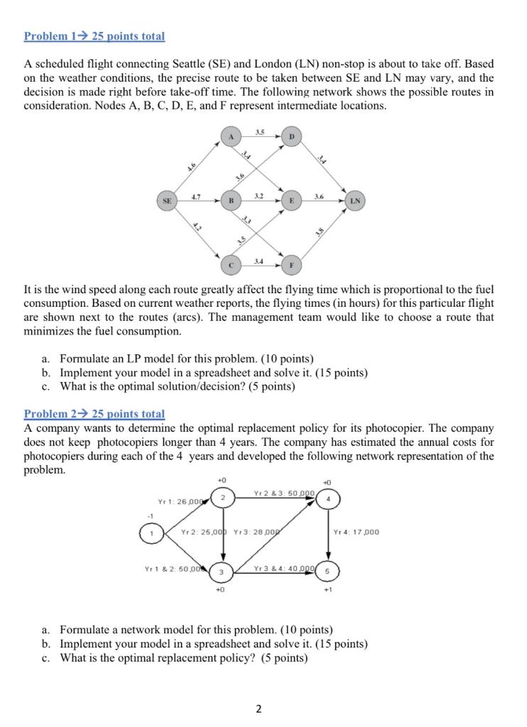 Problem 1 25 points total A scheduled flight