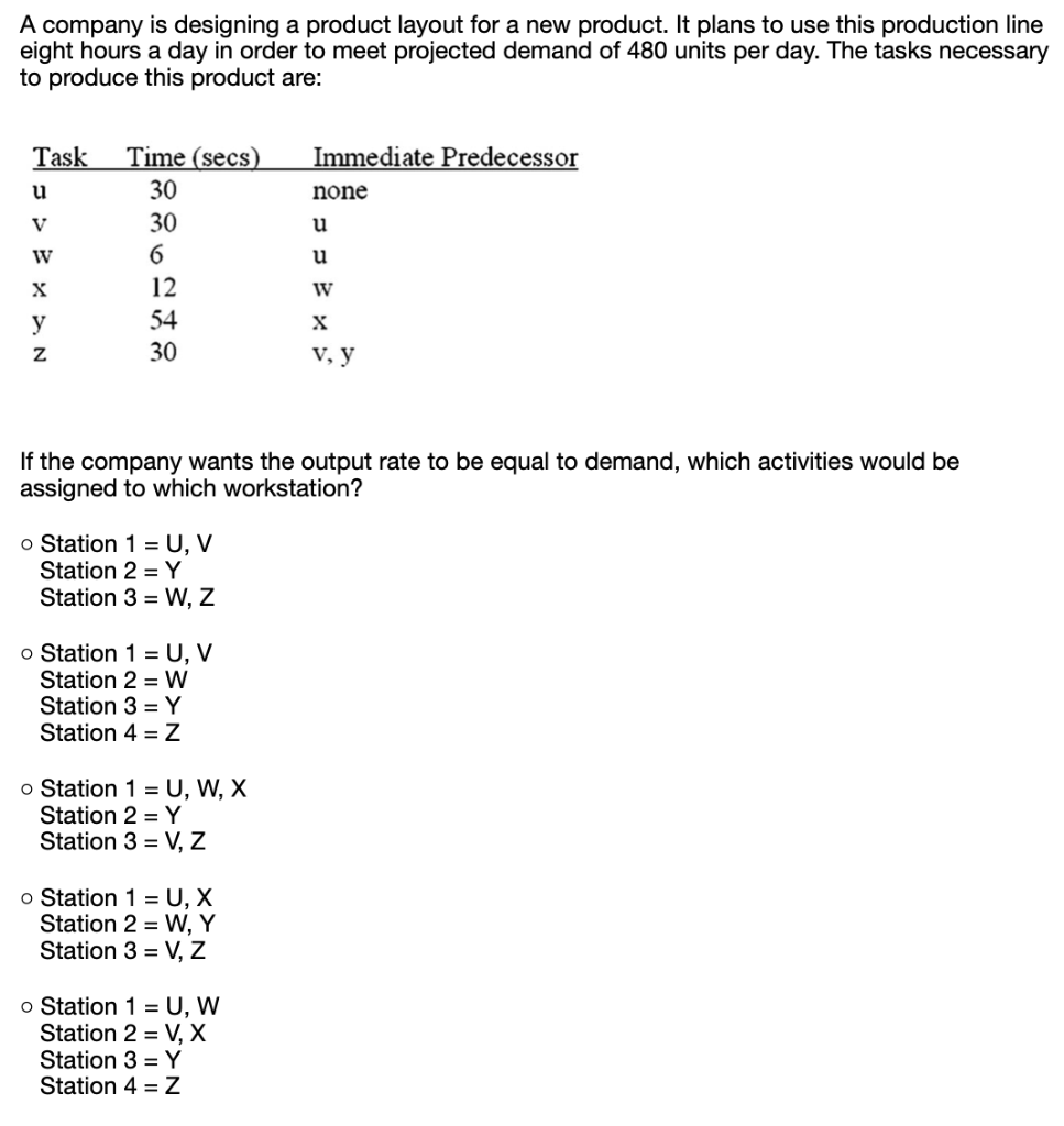 A company is designing a product layout for a new