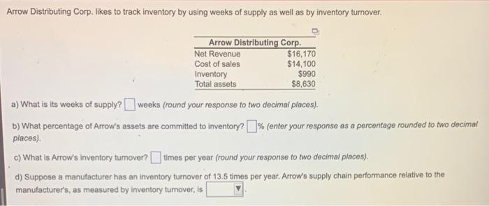 Arrow Distributing Corp. likes to track inventory