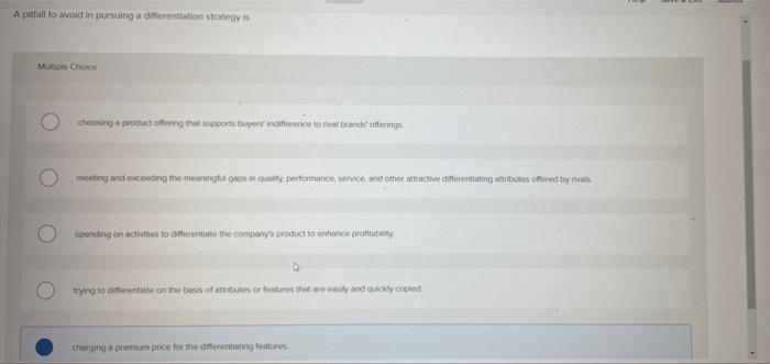 A pitfall to avoid in pursuing a differentiation