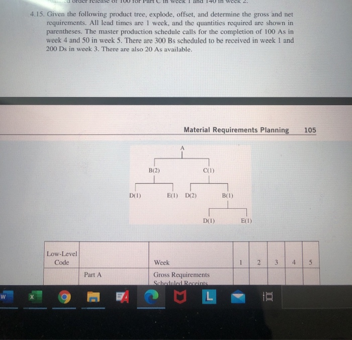 4.15. Given the following product tree, explode,