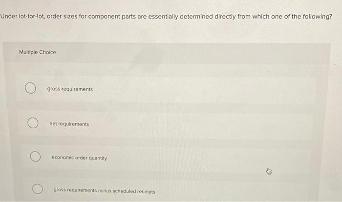 Backflushing takes place Multiple Choice when