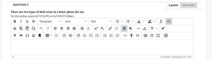 2 points Save Answer QUESTION 3 There are two