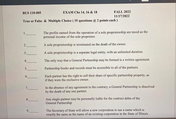 True or False. please let me know True or False