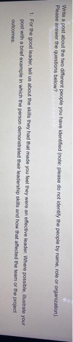 Write a post about the two different people you