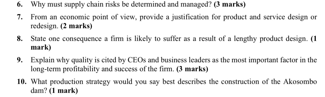 6. Why must supply chain risks be determined and