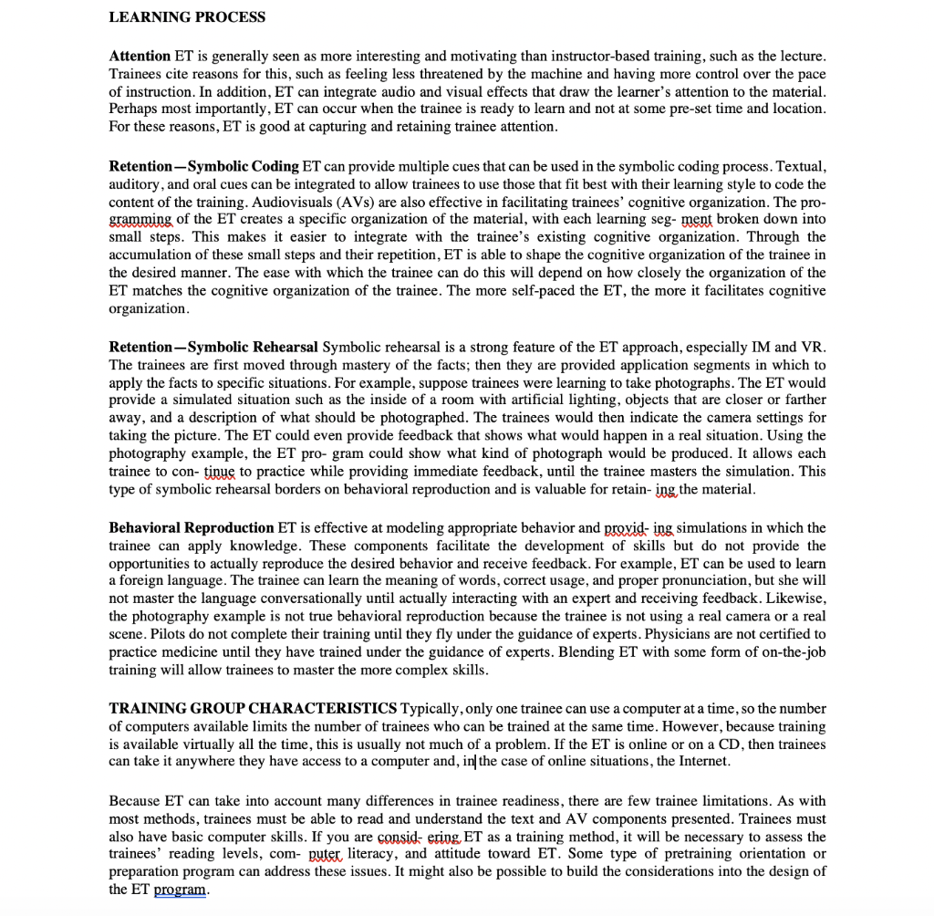 What learning processes are most influenced by