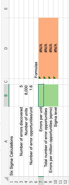 Excel Online Activity: Six Sigma Suppose that the