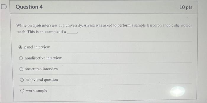 While on a job interview at a university, Alyssa