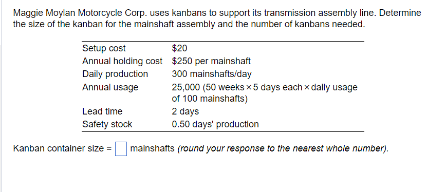 Maggie Moylan Motorcycle Corp. uses kanbans to