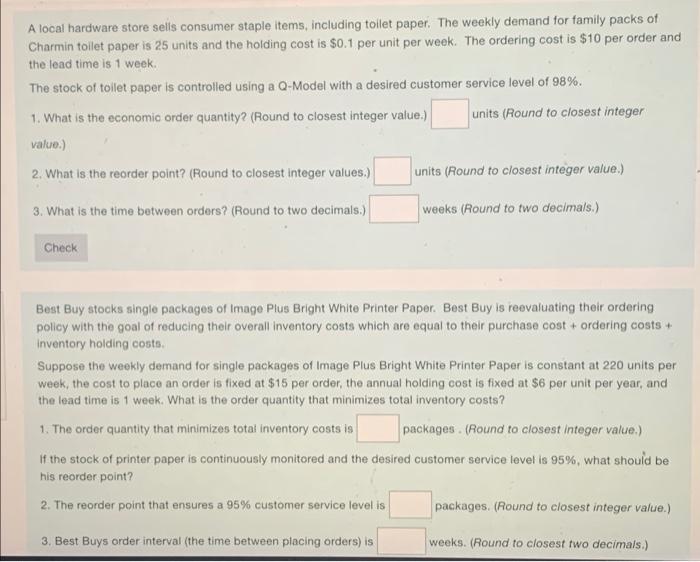 A local hardware store sells consumer staple