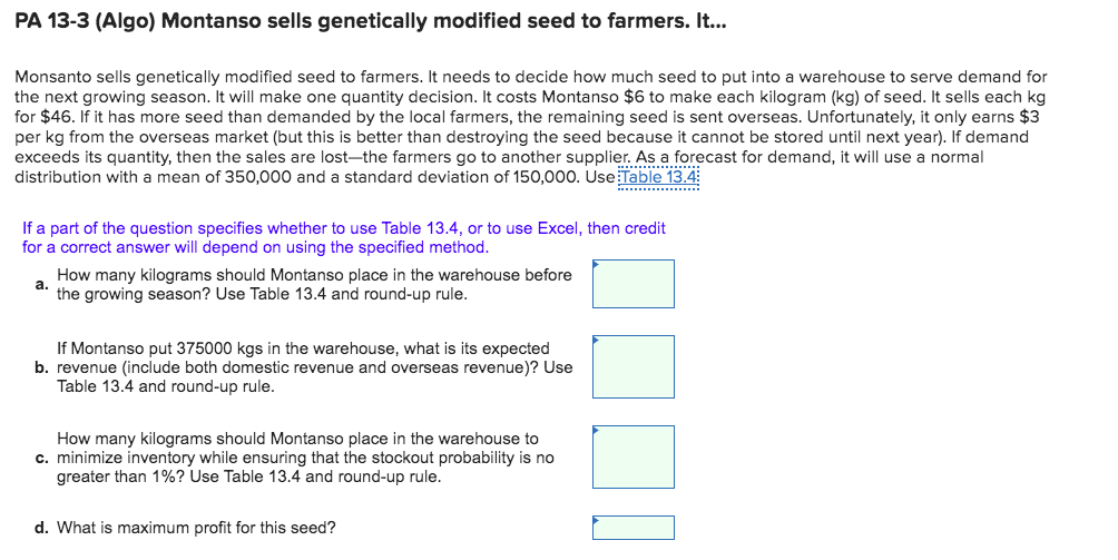 PA 13-3 (Algo) Montanso sells genetically