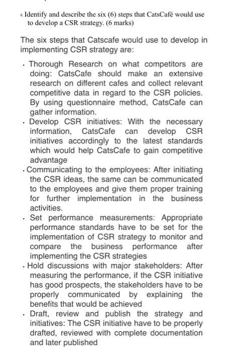 Q1, Q2, Q3. Q4, Q5? This is the csr strategy