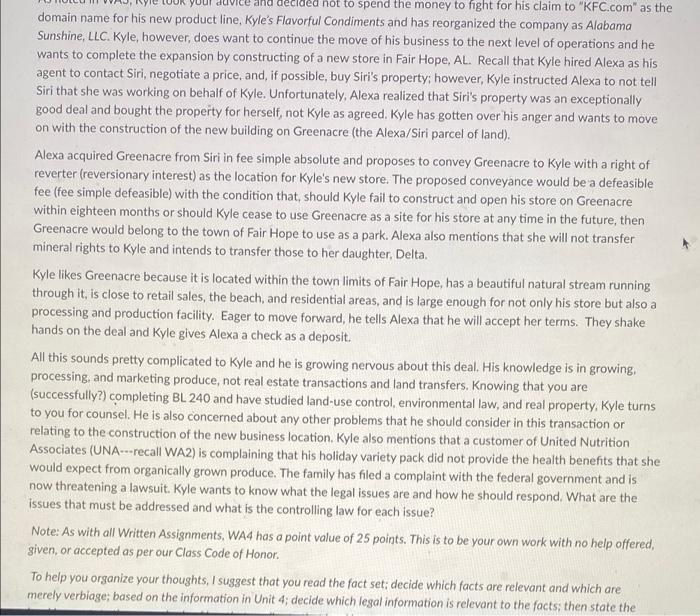 Kyle took your advice and decided not to spend