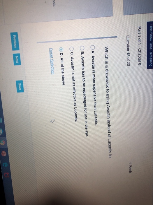 Which is a drawback to using Avastin Instead of