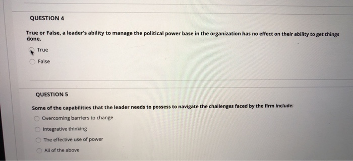 QUESTION 2 An example of a managerial-level