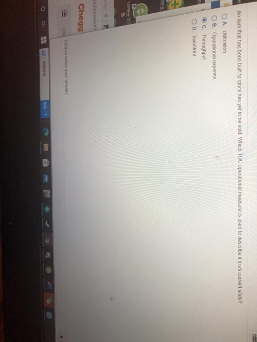 An item that has been built to stock has yet to