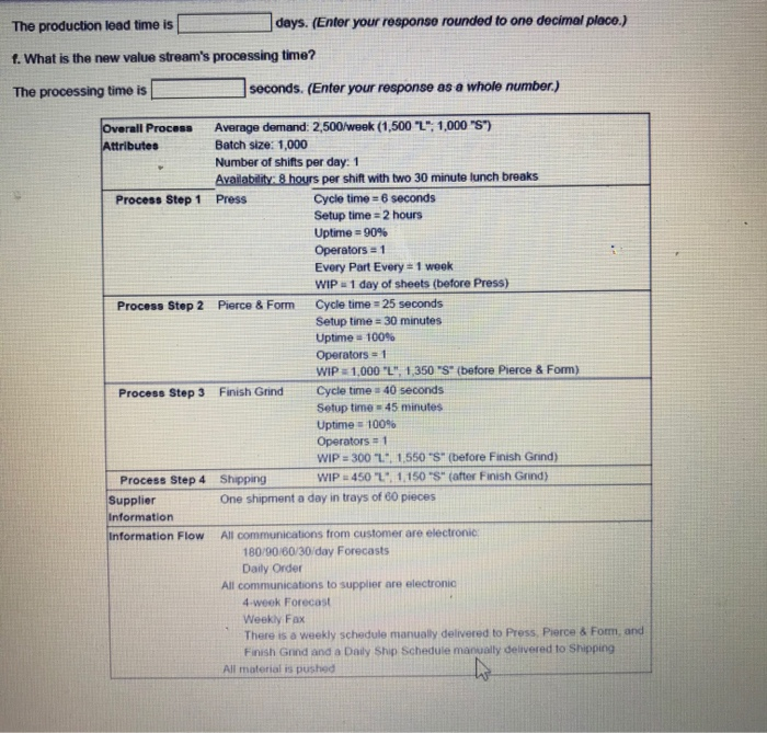 45. The table below provides the parameters for a