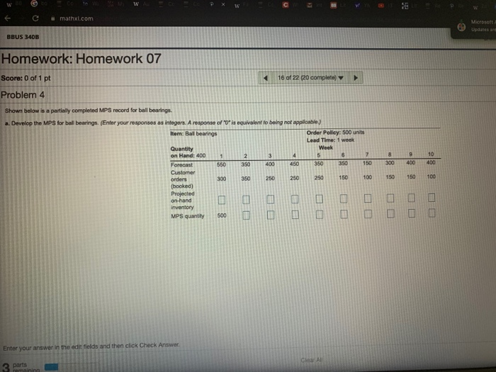 W C mathuxl.com Microsoft Updates BBUS 340B