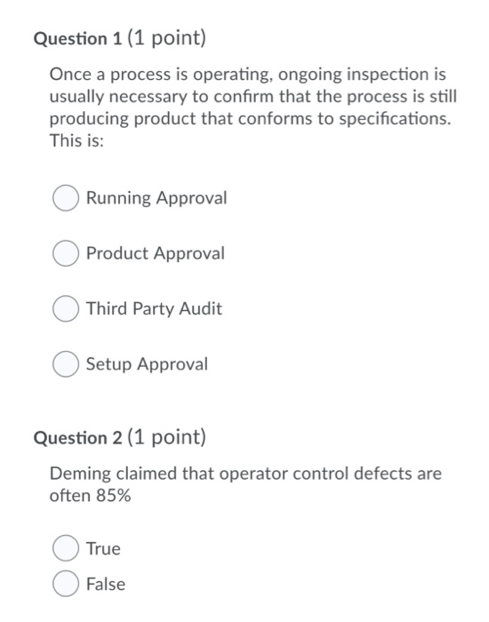 Question 1 (1 point) Once a process is operating,