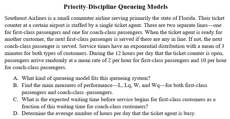 Priority-Discipline Queueing Models Southeast