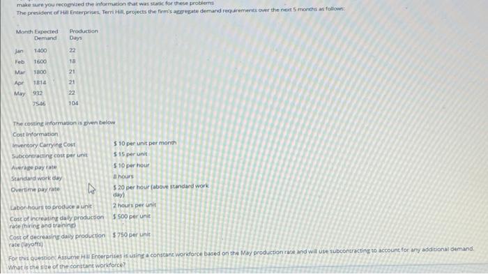 make sure you recognized the information that was