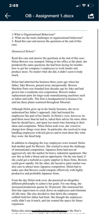 2:49 OB - Assignment 1.docx 1-What is