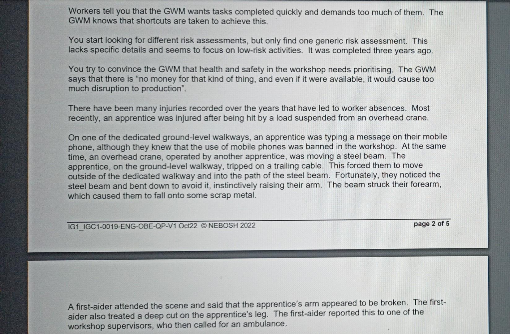 Task 4: Management failures Question 4 A