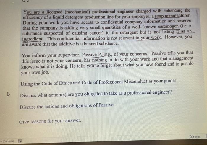 You are a licensed (mechanical) professional