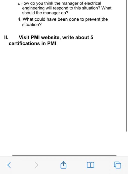 3. How do you think the manager of electrical