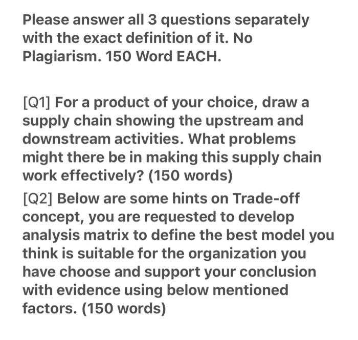 PLEASE answer this TWO QUESTIONS separately. No